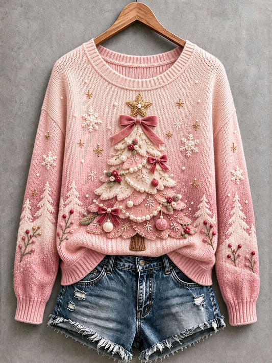 Women's Christmas Tree Cozy Knit Sweater gracestitchs