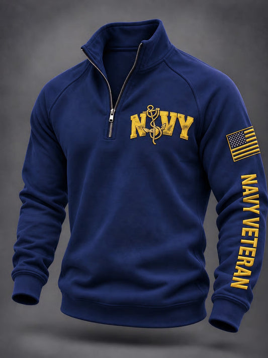 Men's U.S. Veterans Printed Zip-Up Hoodie gracestitchs