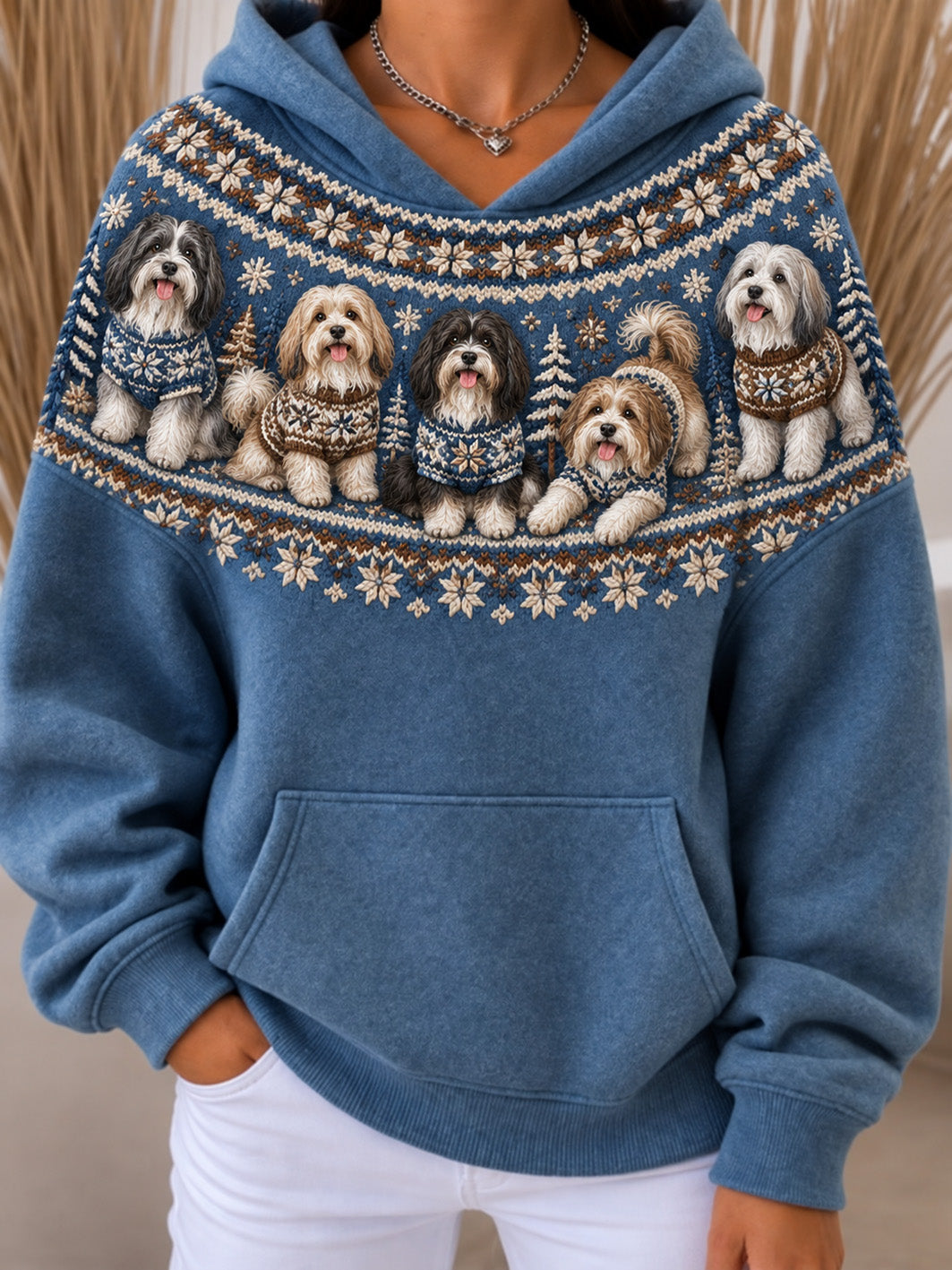 Women's Havaneses Pattern Causal Hoodie gracestitchs