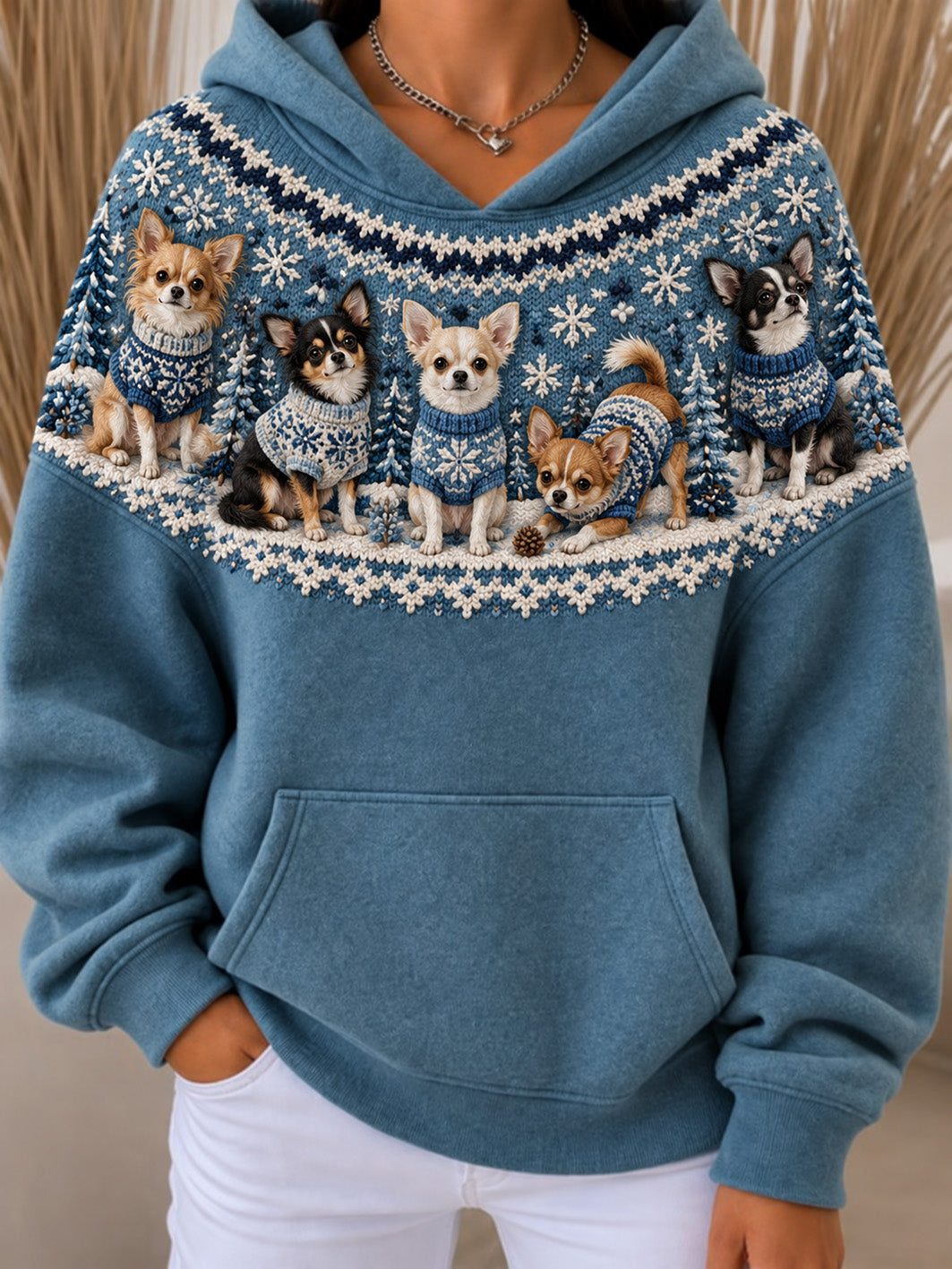 Women's Chihuahuas Pattern Causal Hoodie gracestitchs