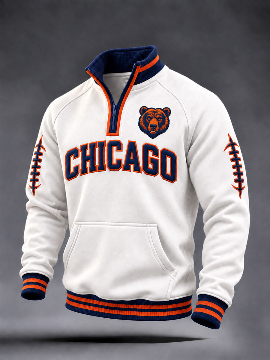 Men's Football Gameday Gift For Football Fans Print Zip-Up Hoodie gracestitchs