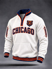 Men's Football Gameday Gift For Football Fans Print Zip-Up Hoodie gracestitchs