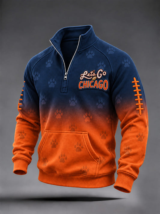 Men's Football Gameday Gift For Football Fans Print Zip-Up Hoodie gracestitchs
