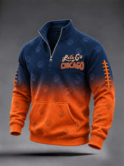 Men's Football Gameday Gift For Football Fans Print Zip-Up Hoodie gracestitchs