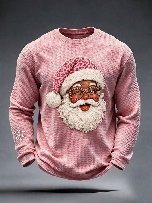 Men's Vintage Pink Santa Waffle Top gracestitchs