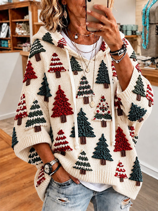 Women's Christmas Print Casual Hoodie gracestitchs
