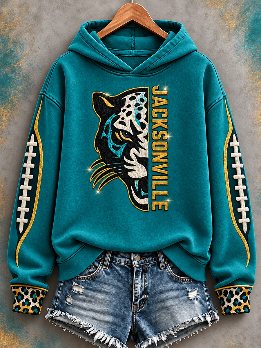 Women's Jaguars Football Gameday Gift For Football Fans Casual Hoodie gracestitchs