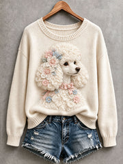 Women's Lovely Poodle Cozy Knit Sweater gracestitchs