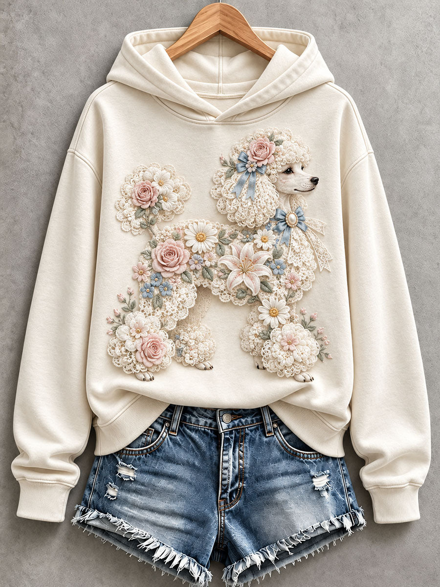 Women's Lovely Poodle Hoodie gracestitchs