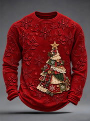 Men's Christmas Print Waffle Long Sleeve Top gracestitchs