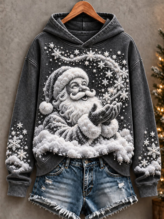 Women's Merry Christmas Art Printed Hoodie gracestitchs