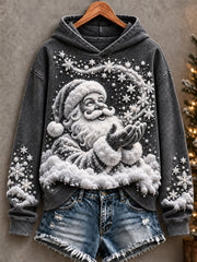 Women's Merry Christmas Art Printed Hoodie gracestitchs