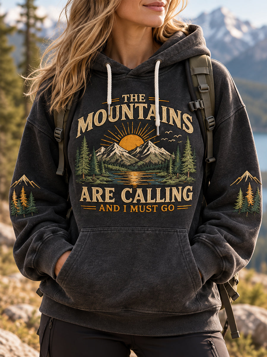 Women's The Mountains Are Calling And I Must Go Hike Lovers Casual Hoodie gracestitchs