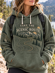 Women's Wilderness Trail Print Hike Lovers Casual Hoodie gracestitchs