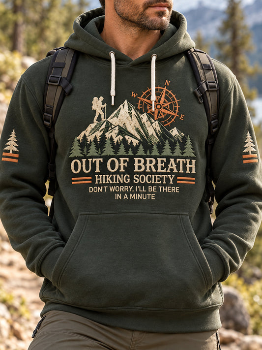 Men's Out Of Breath Hiking Society Hiker Casual Hoodie gracestitchs