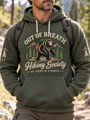 Men's Out Of Breath Hiking Society Be There In A Minute Hiker Casual Hoodie gracestitchs