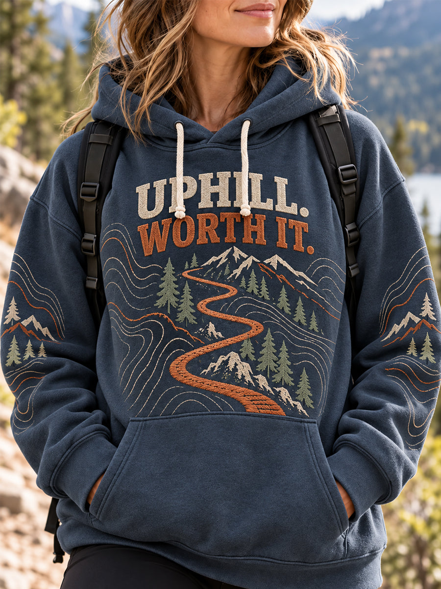 Women's Wilderness Trail Print Hike Lovers Casual Hoodie gracestitchs