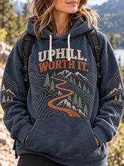 Women's Wilderness Trail Print Hike Lovers Casual Hoodie gracestitchs