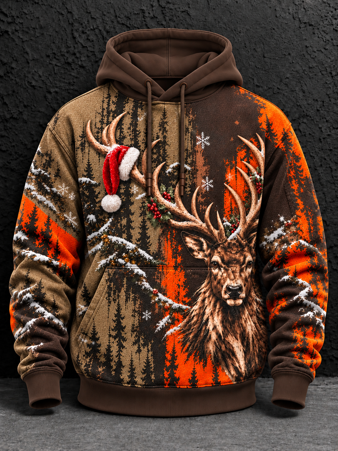 Men's Christmas Oversized Drop-Shoulder Hoodie With Pockets gracestitchs