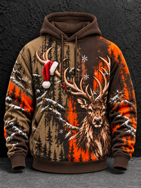 Men's Christmas Oversized Drop-Shoulder Hoodie With Pockets gracestitchs