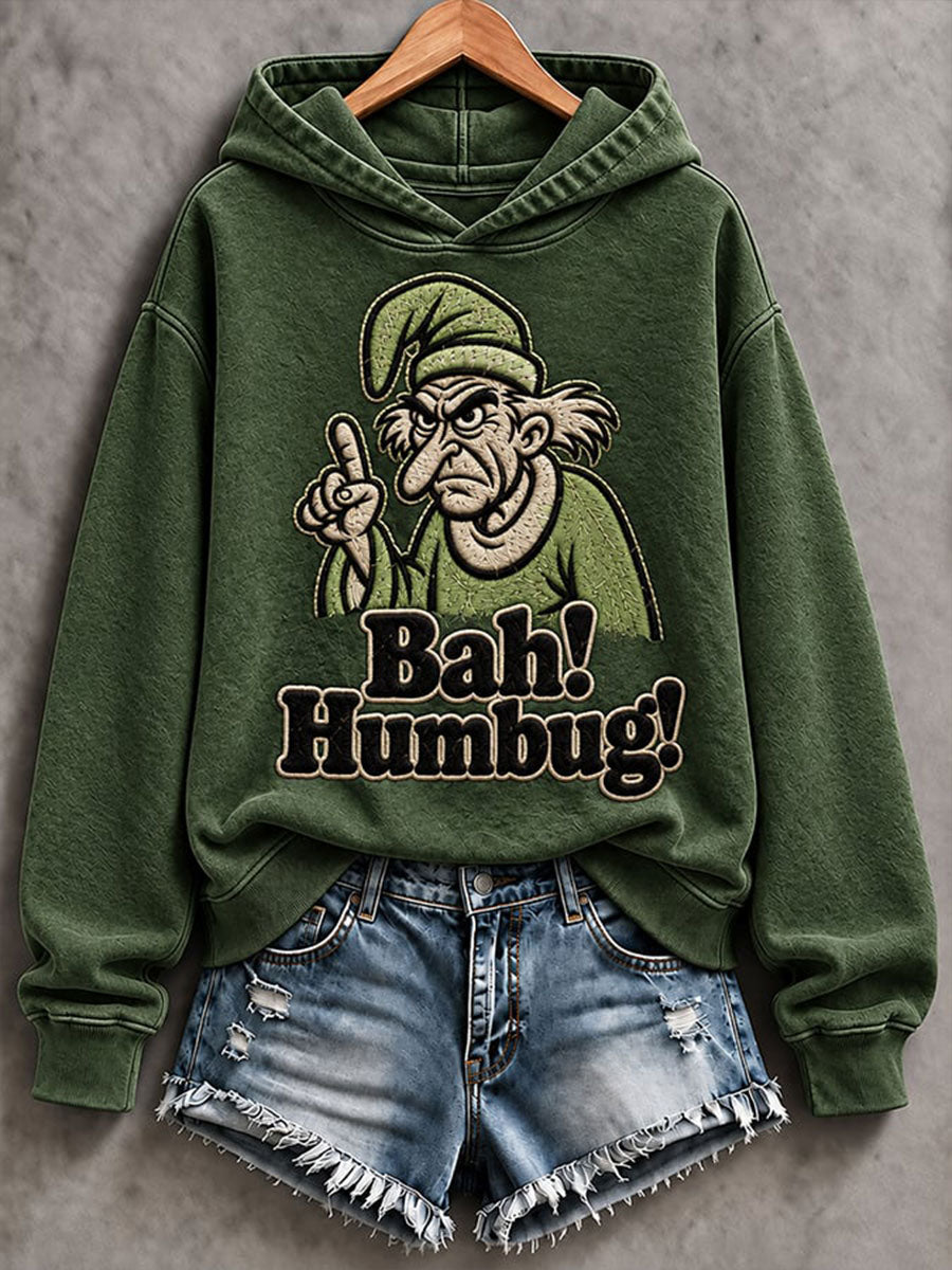 Women's Bah Humbug Print Regular Sweatshirt gracestitchs