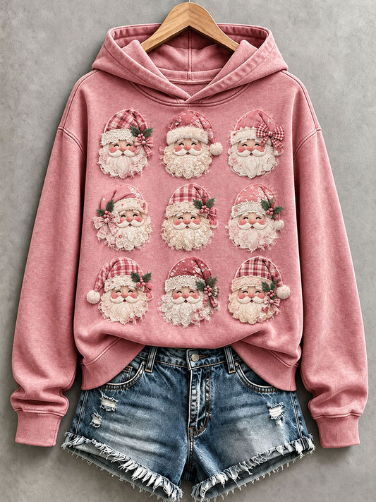 Women’s Pink Santa Hoodie gracestitchs