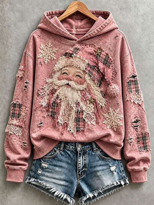 Women’s Distressed Santa Hoodie gracestitchs