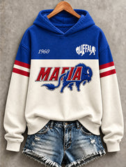 Women's Football Lover Buffalo Print Casual Sweatshirt gracestitchs