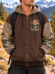 Men's Trail Bonnd Print Zip-Up Hoodie gracestitchs