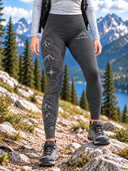 Women's Wilderness Trail Print Hike Lovers Leggings gracestitchs