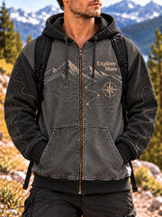 Men's Explore More Print Zip-Up Hoodie gracestitchs