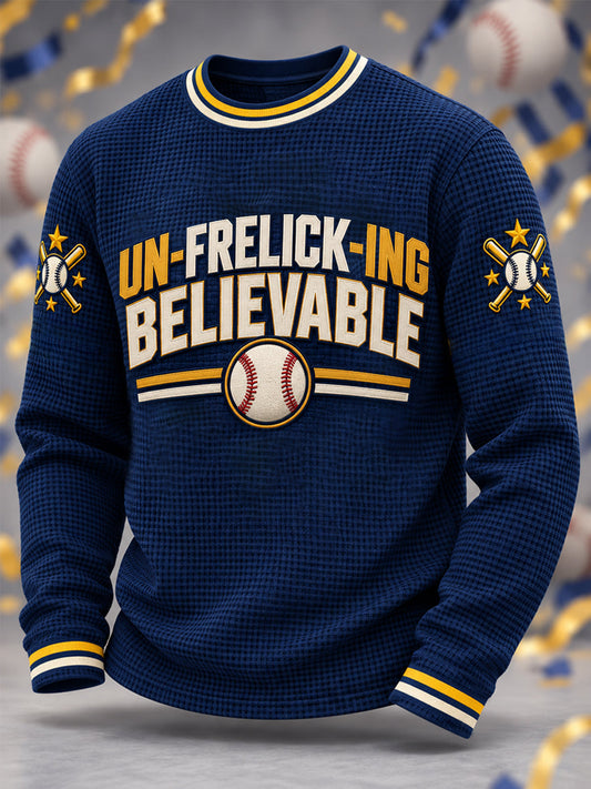Men's Gift For Baseball Fans Casual Waffle Long Sleeve T-Shirt gracestitchs