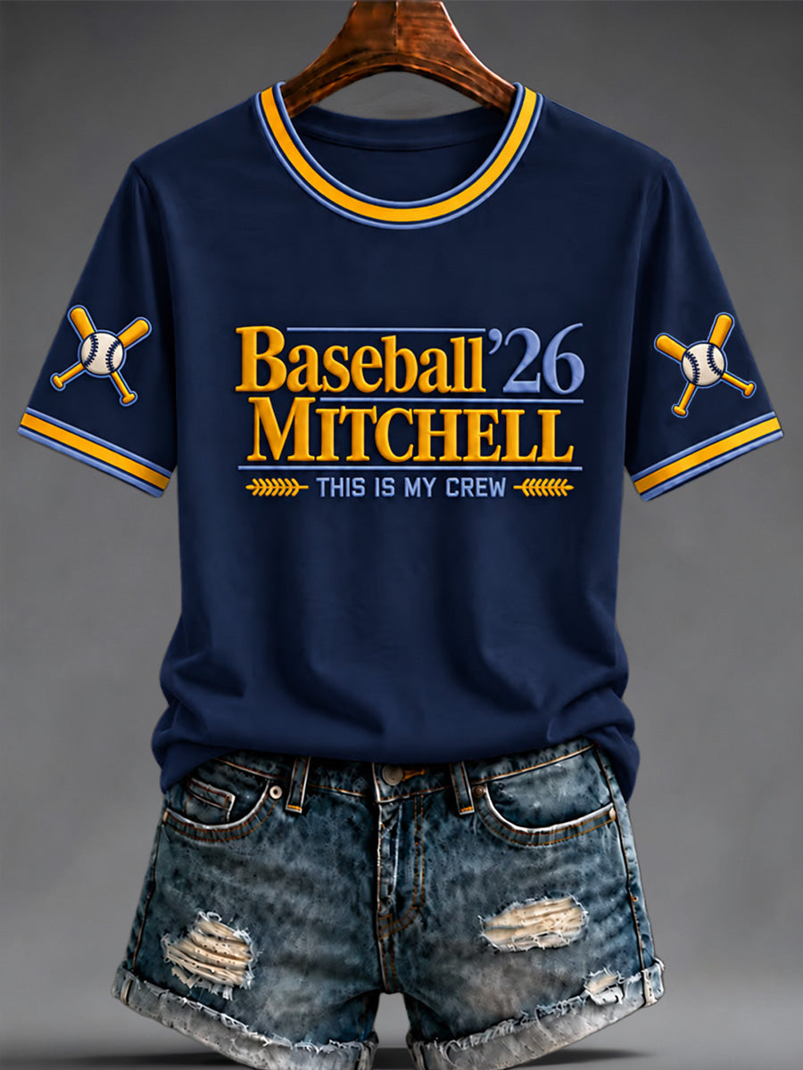 Women's Baseball Print Tee gracestitchs