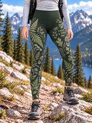 Women's Wilderness Trail Print Hike Lovers Leggings gracestitchs