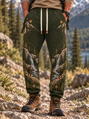 Men's Wilderness Trail Print Hike Lovers Casual Pants gracestitchs