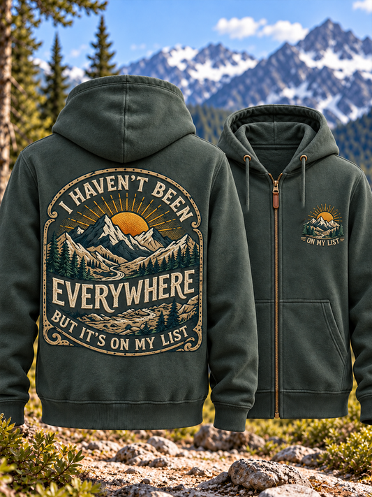 Women's Hiking Lover Printed Zip-Up Hoodie gracestitchs