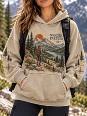 Women's Wilderness Trail Print Hike Lovers Hoodies gracestitchs