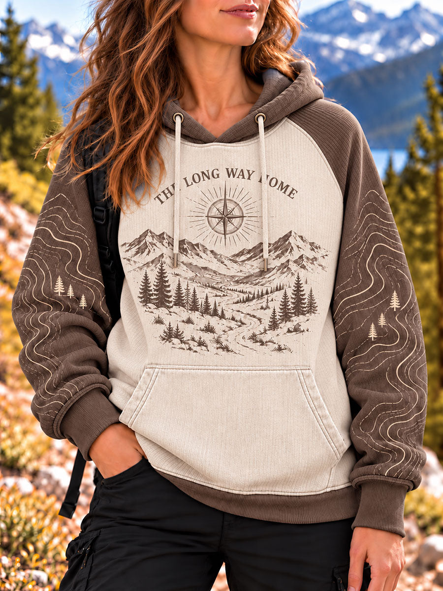 Women's Wilderness Trail Print Raglan Hoodie gracestitchs
