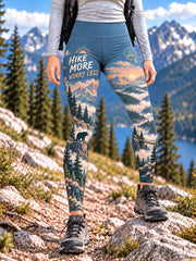 Women's Wilderness Trail Print Hike Lovers Leggings gracestitchs