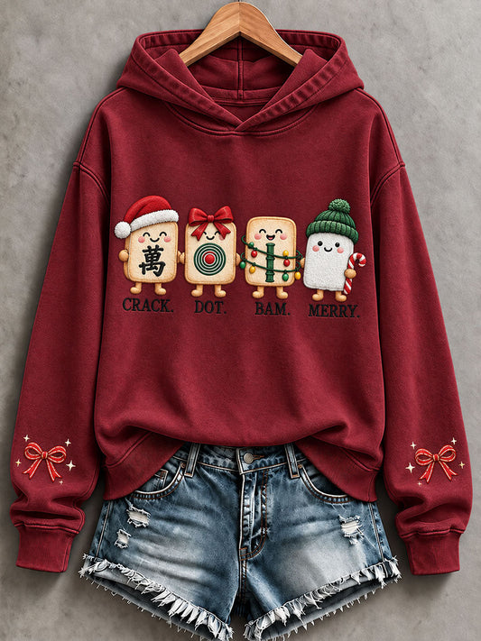 Women's Christmas Mahjong Casual Sweatshirt gracestitchs