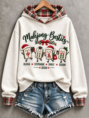 Women's Christmas Mahjong Print Casual Sweatshirt gracestitchs
