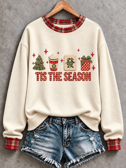 Women's Christmas Mahjong Casual Sweatshirt gracestitchs