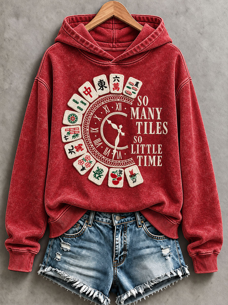 Women's So Many Tiles So Little Time Christmas Mahjong Casual Sweatshirt gracestitchs