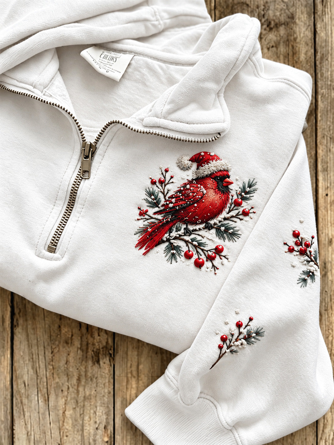 Women's Winter Bird Pattern Casual Half-Zip Sweatshirt gracestitchs