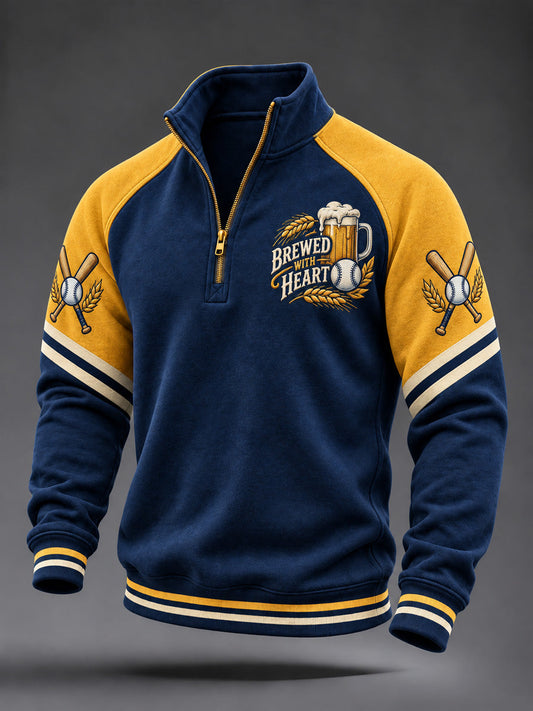 Men's Gift For Baseball Fans Print Zip-Up Hoodie gracestitchs