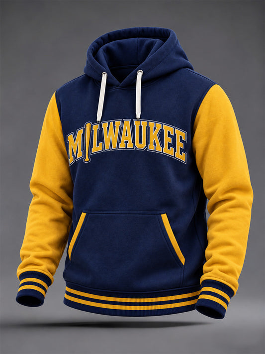 Men's Gift For Baseball Fans Print Oversized Drop-Shoulder Hoodie with Pockets gracestitchs