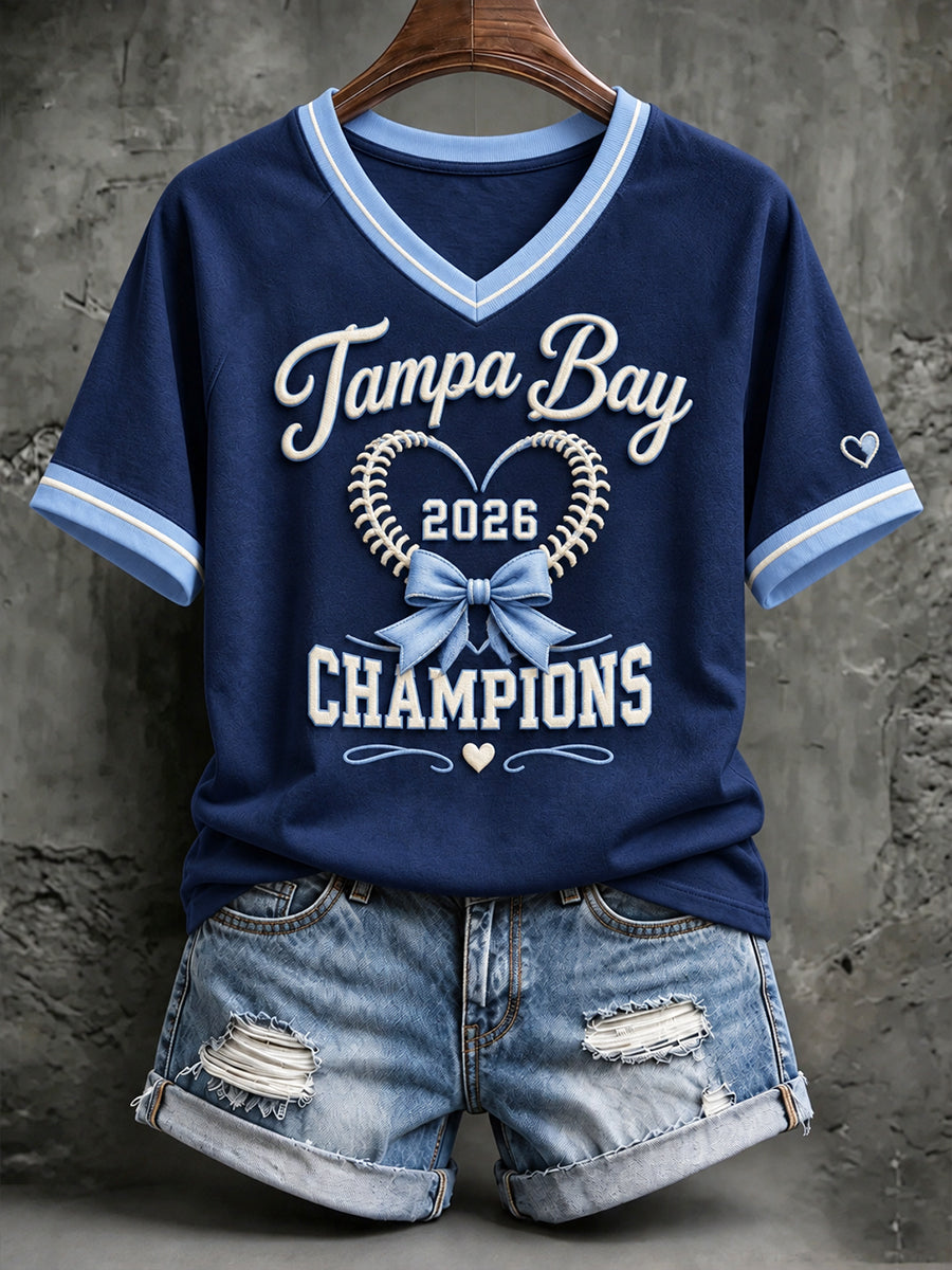 Women's Tampa Bay Baseball Lover Printed T-shirt gracestitchs