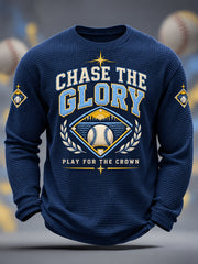 Men's Gift For Baseball Fans Casual Waffle Long Sleeve T-Shirt gracestitchs