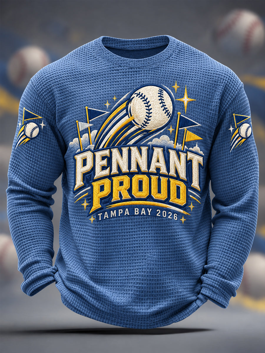 Men's Gift For Baseball Fans Casual Waffle Long Sleeve T-Shirt gracestitchs