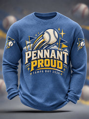 Men's Gift For Baseball Fans Casual Waffle Long Sleeve T-Shirt gracestitchs